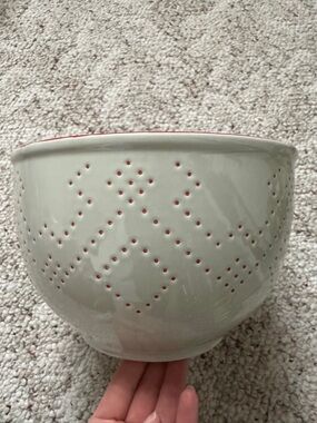Ceramic Bowl mixing  with Red Accent - Home Art
